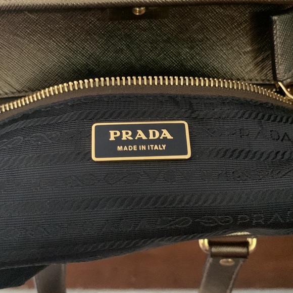 Prada Gold Canvas & Saffiano Leather Doctor Bag - Picture 12 of 13